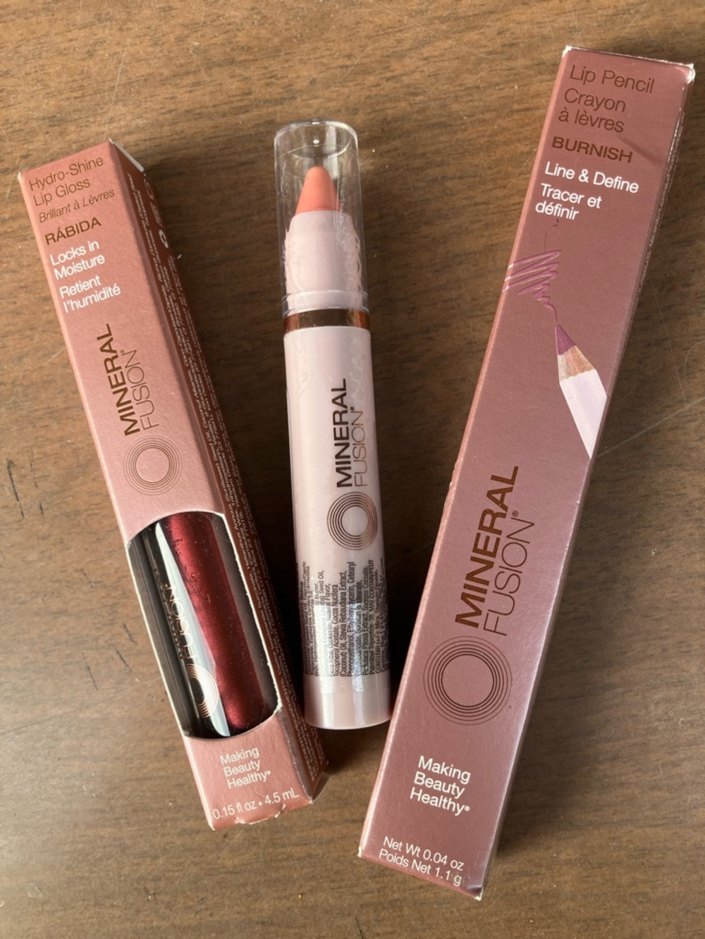 ✨Mineral Fusion lip tint, lip gloss & lip liner makeup bundle all NWT NIP
